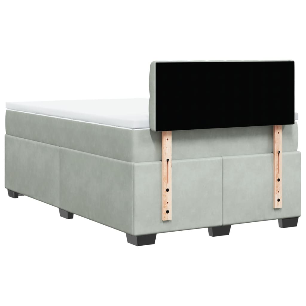 Box spring krevet s madracem svjetlosivi 120x200 cm baršunasti