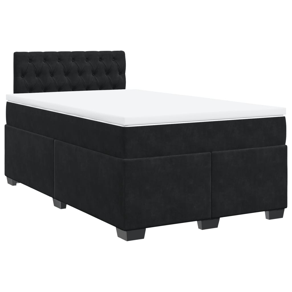 Box spring krevet s madracem crni 120 x 200 cm baršunasti