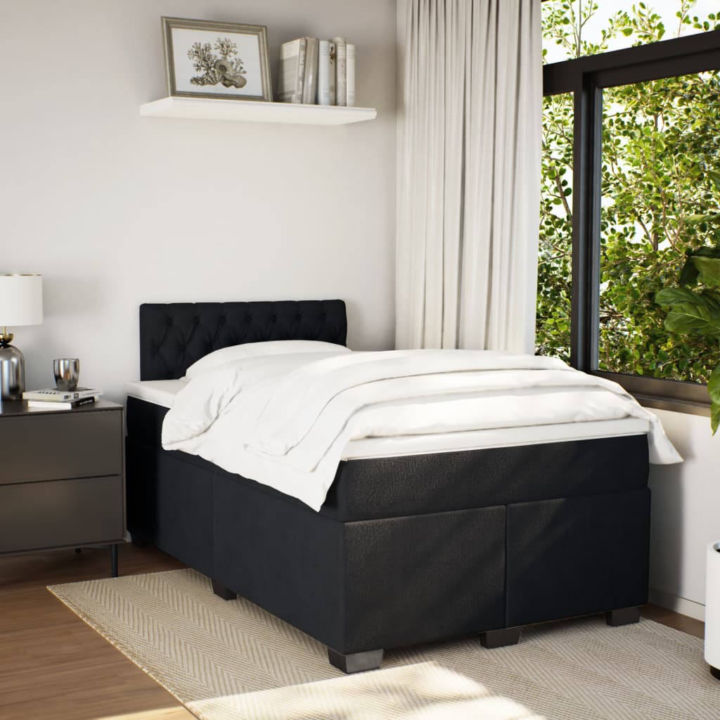 Box spring krevet s madracem crni 120 x 200 cm baršunasti