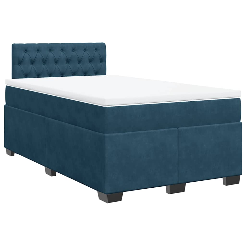 Box spring krevet s madracem tamnoplavi 120 x 200 cm baršunasti