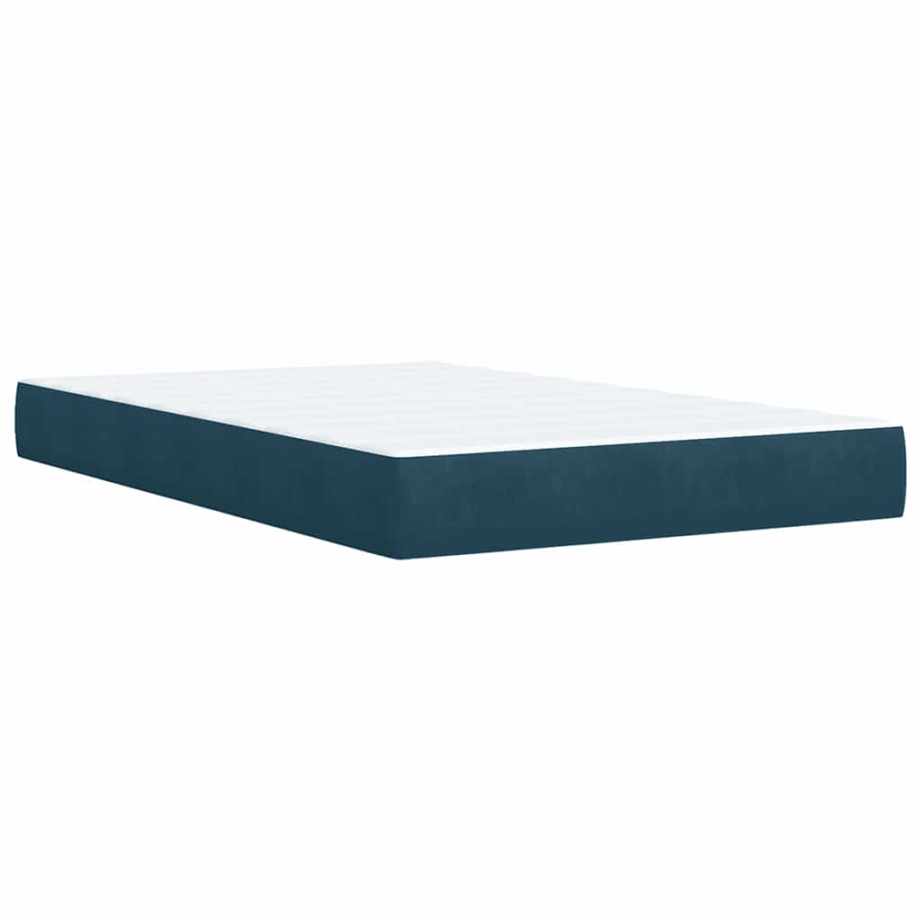 Box spring krevet s madracem tamnoplavi 120 x 200 cm baršunasti
