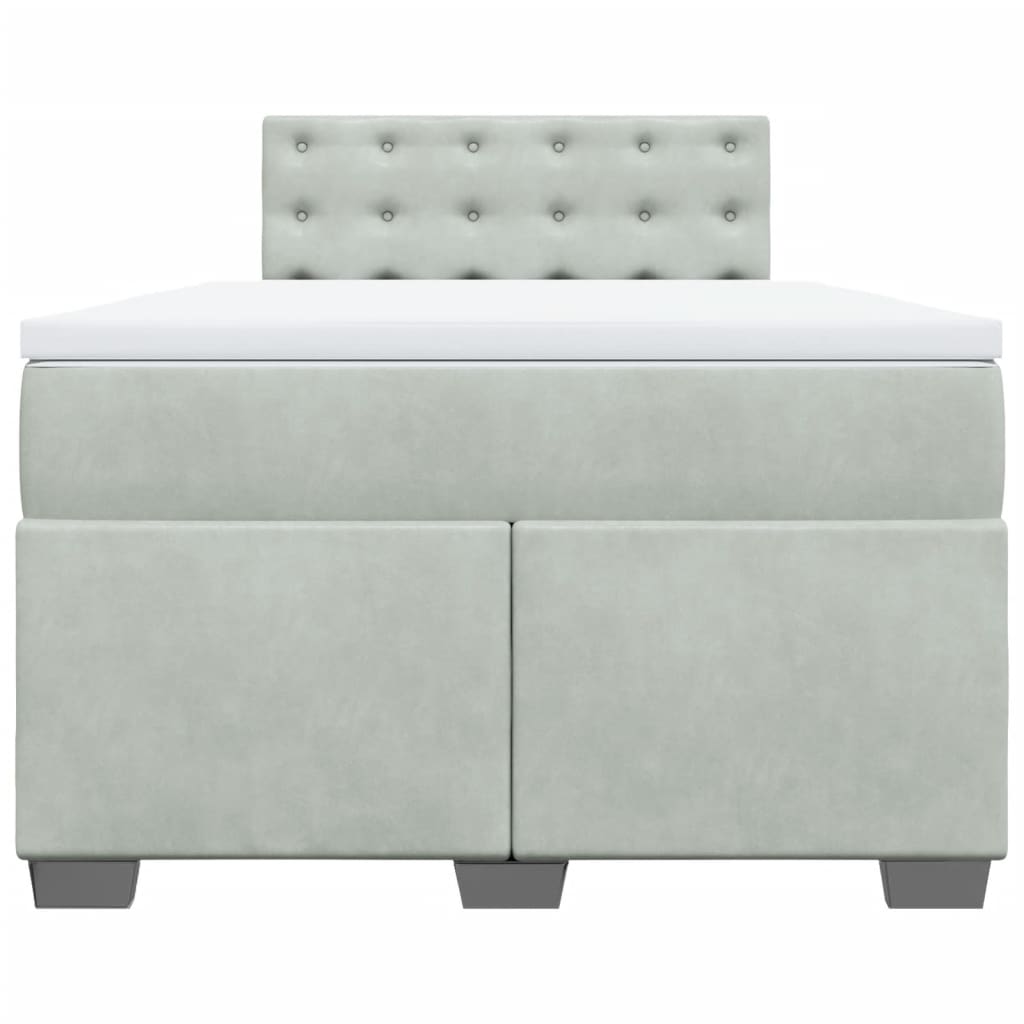 Box spring krevet s madracem svjetlosivi 120x200 cm baršunasti
