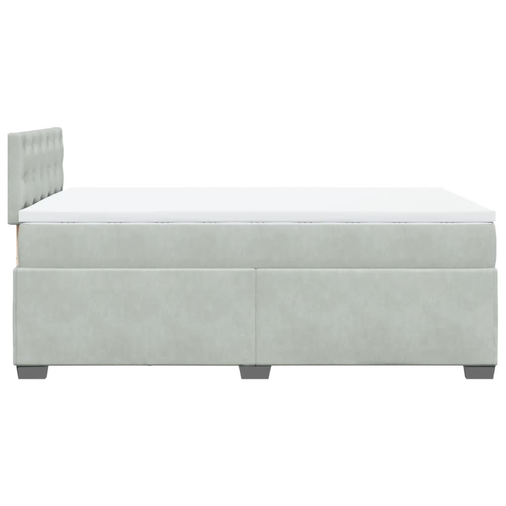 Box spring krevet s madracem svjetlosivi 120x200 cm baršunasti