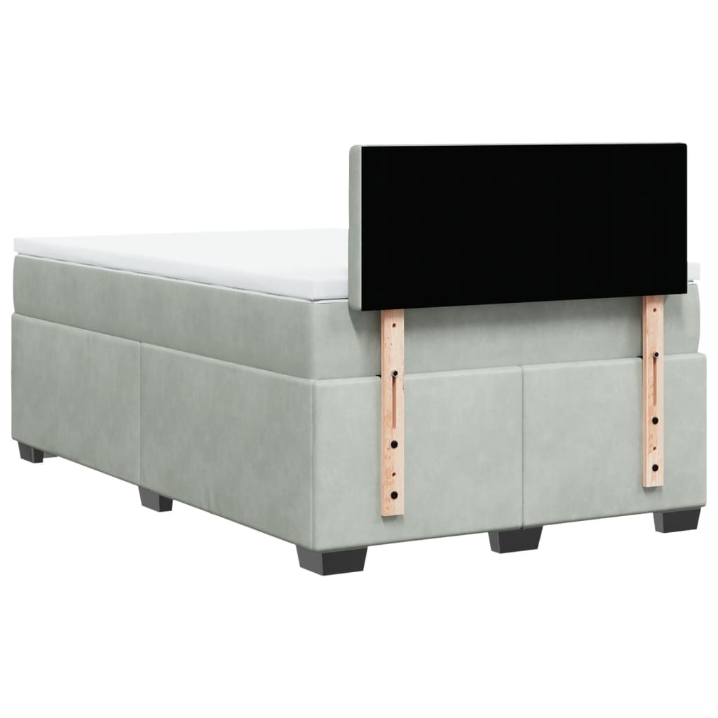 Box spring krevet s madracem svjetlosivi 120x200 cm baršunasti
