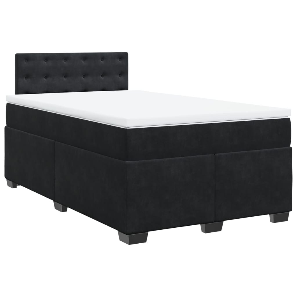 Box spring krevet s madracem crni 120 x 200 cm baršunasti