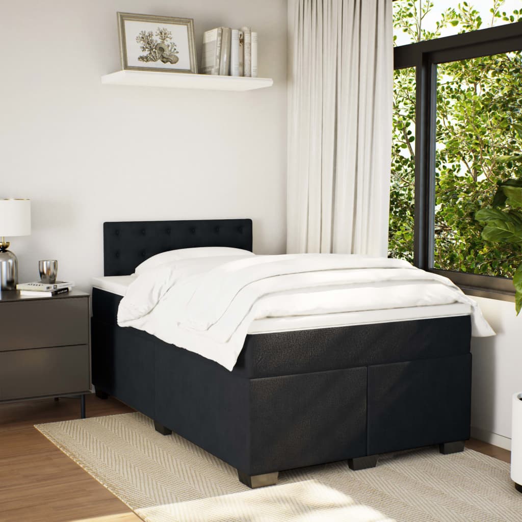 Box spring krevet s madracem crni 120 x 200 cm baršunasti