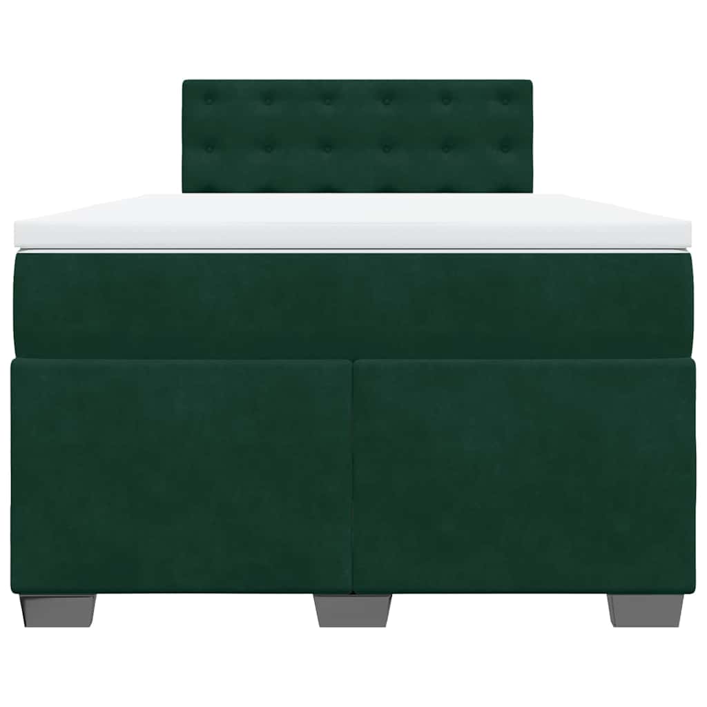 Box spring krevet s madracem tamnozeleni 120x200 cm baršunasti