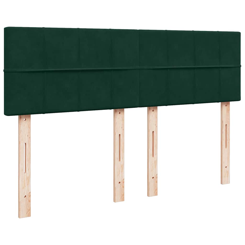 Krevet s oprugama i madracem tamnozeleni 140x190 cm baršunasti