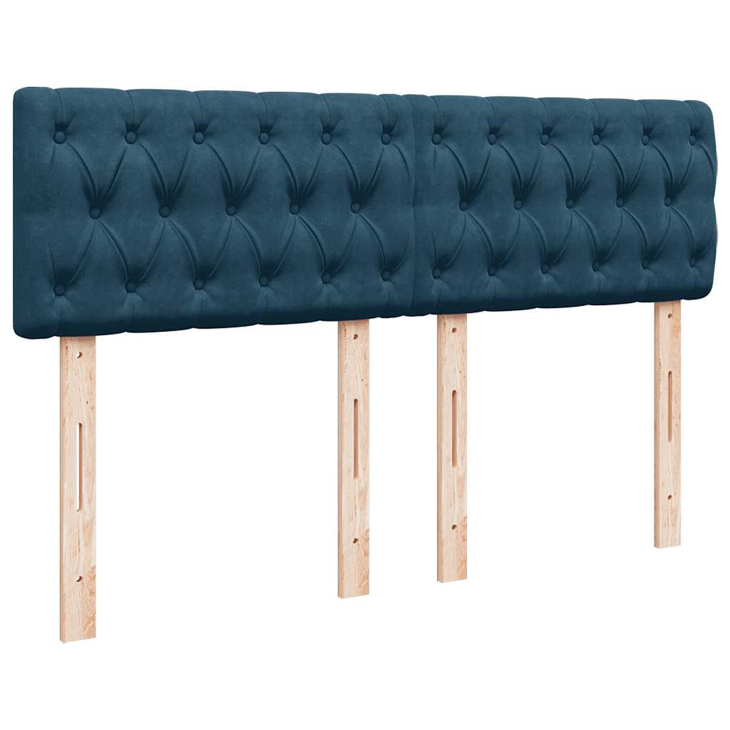 Krevet s oprugama i madracem tamnoplavi 140x200 cm baršunasti