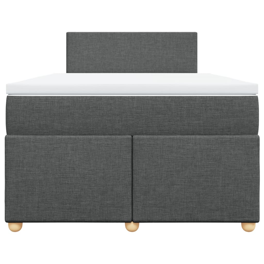 Krevet box spring s madracem tamnosivi 120 x 190 cm tkanina