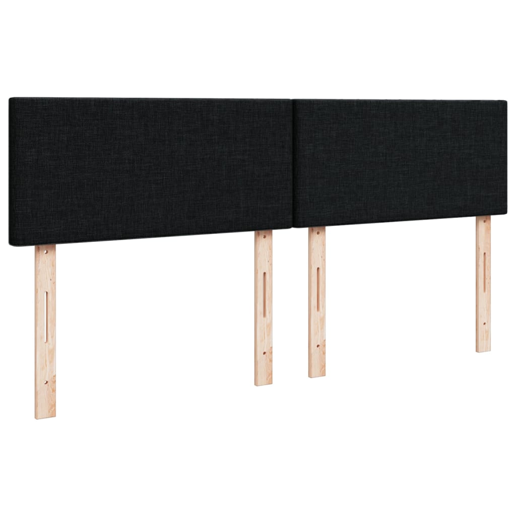Krevet s oprugama i madracem crni 140 x 190 cm od tkanine