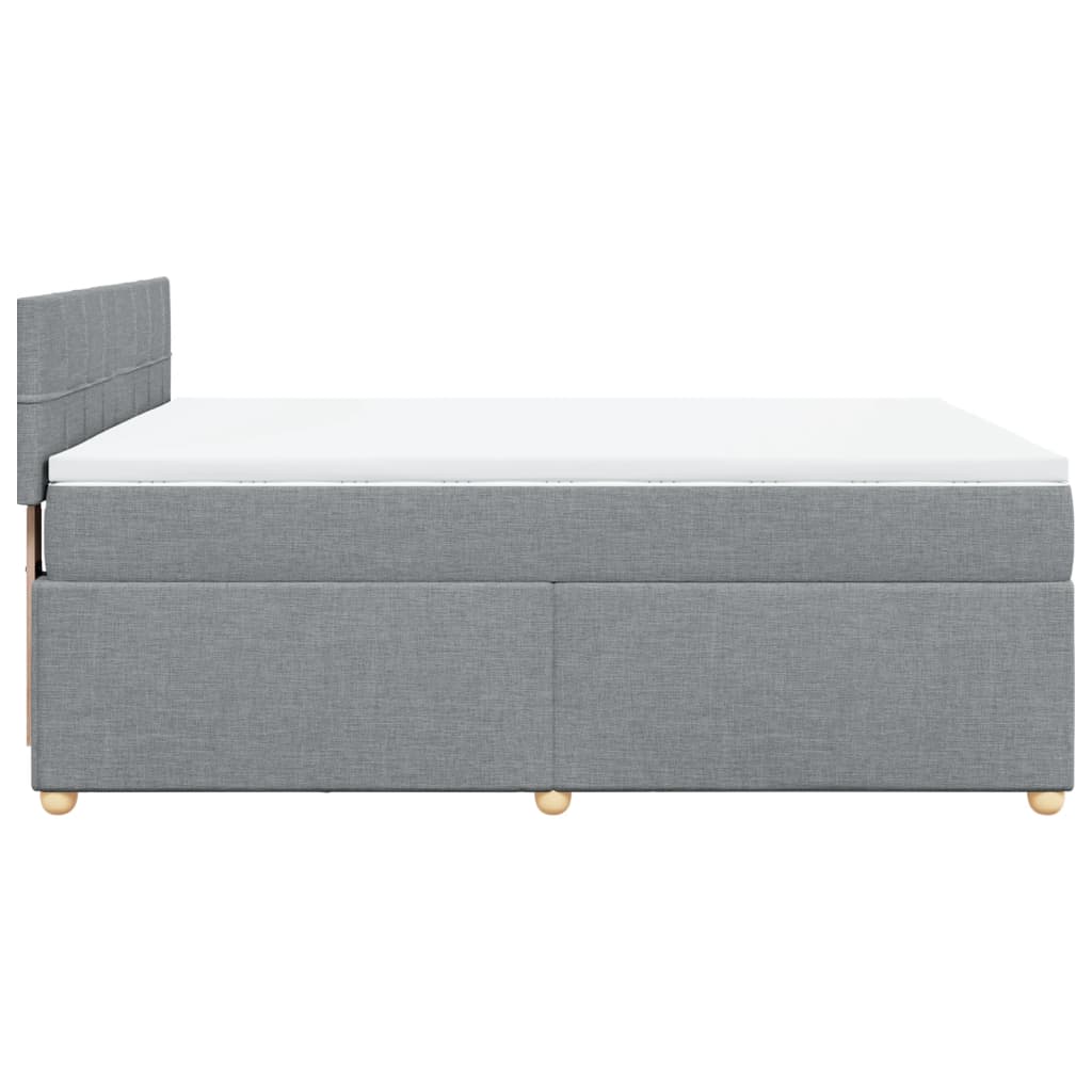 Krevet box spring s madracem svjetlosivi 140x200 cm od tkanine