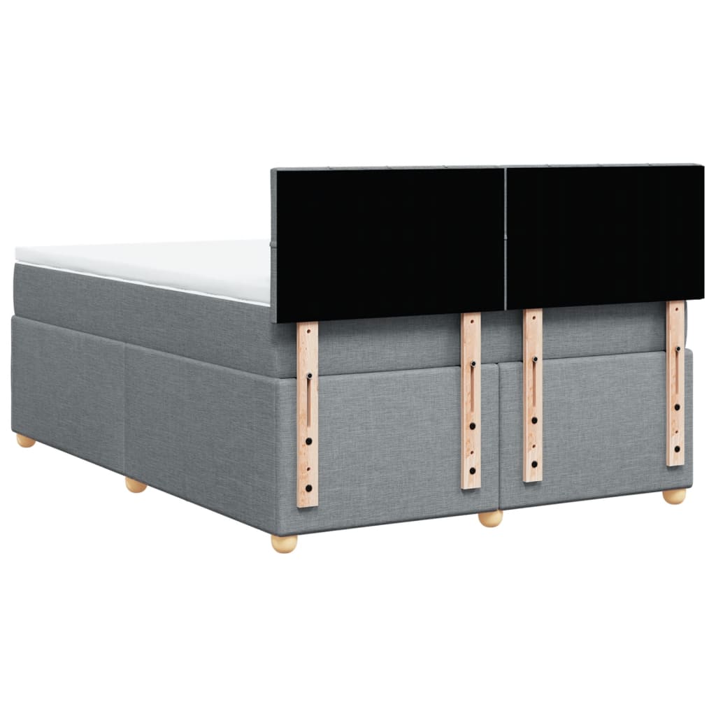 Krevet box spring s madracem svjetlosivi 140x200 cm od tkanine