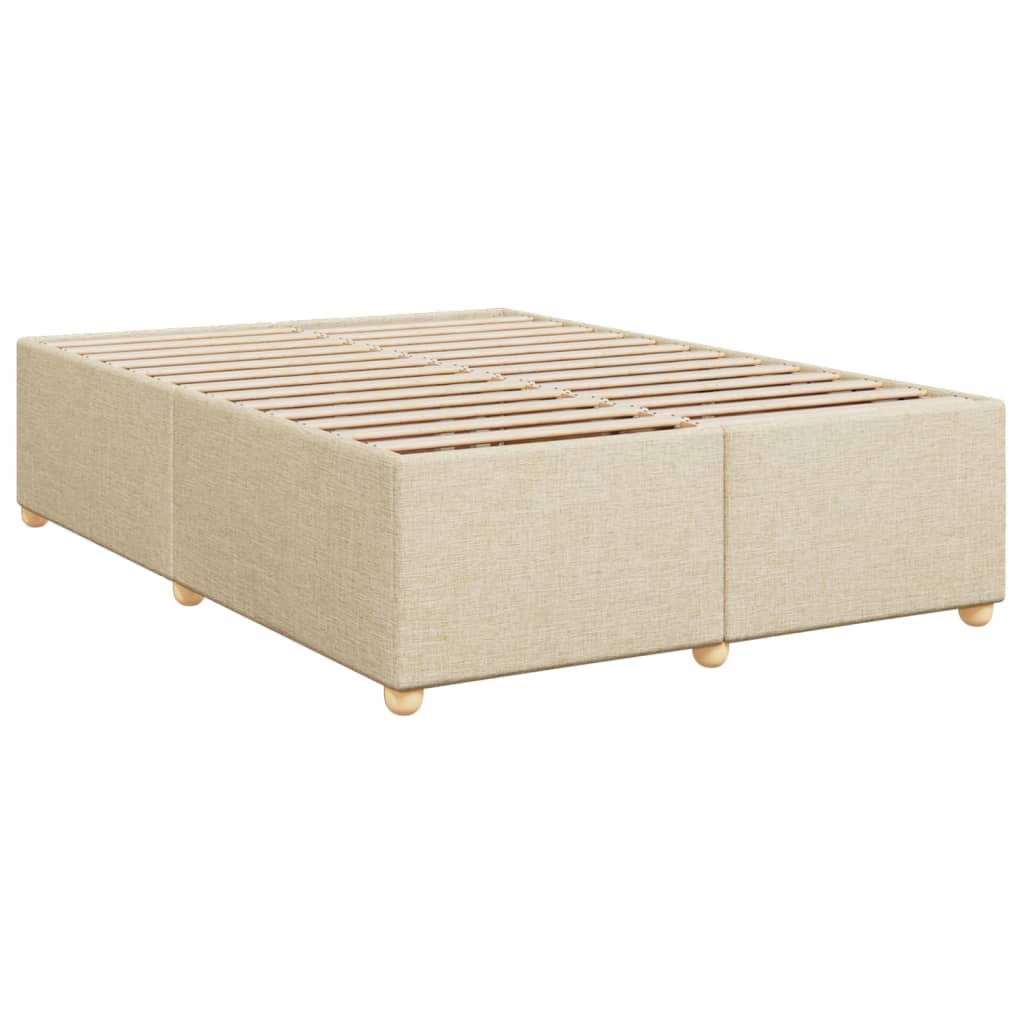 Krevet s oprugama i madracem krem 160x200 cm od tkanine