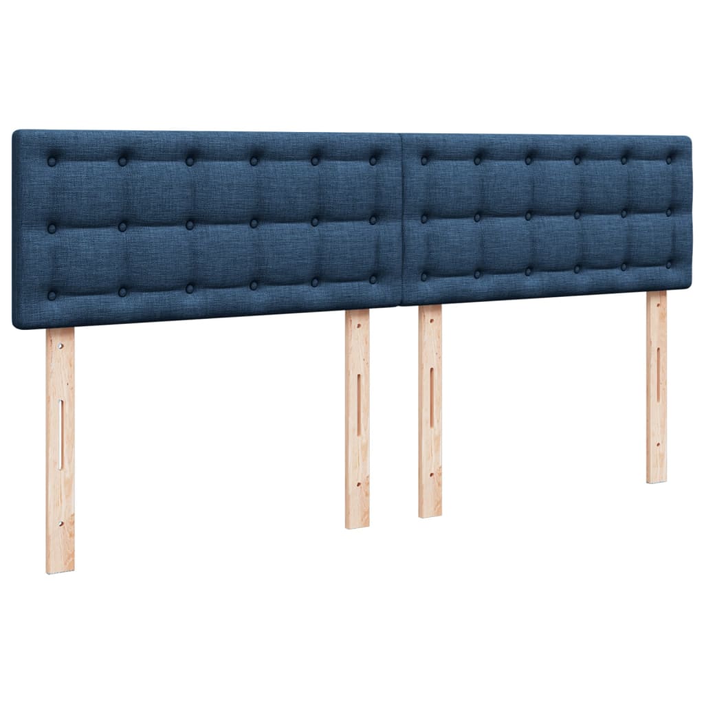Krevet s oprugama i madracem plavi 200 x 200 cm od tkanine