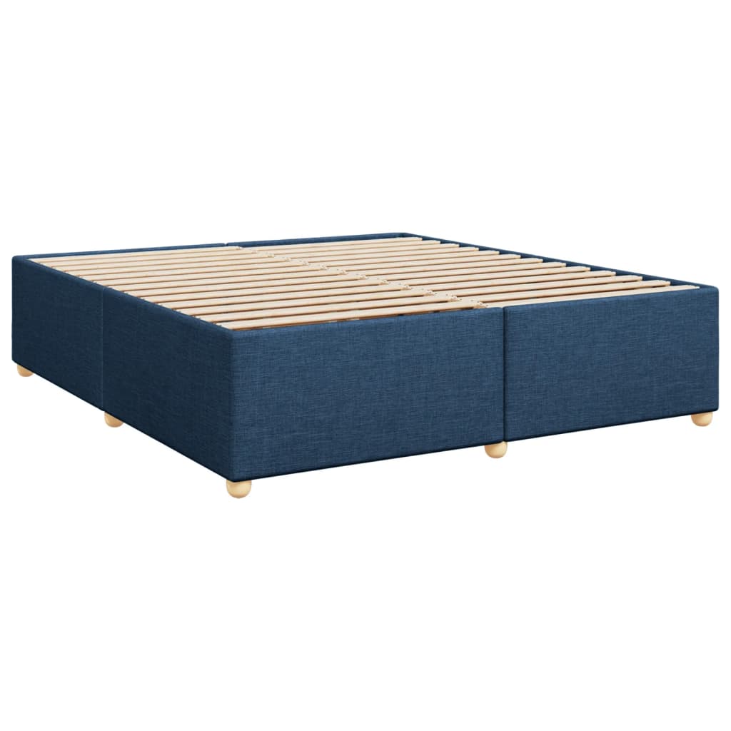 Krevet s oprugama i madracem plavi 200 x 200 cm od tkanine