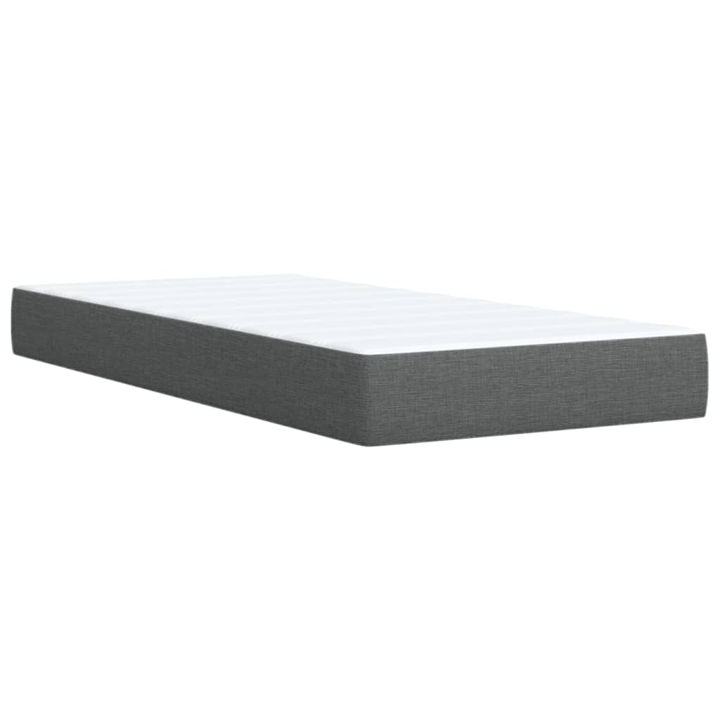 Krevet box spring s madracem tamnosivi za 1 osobu tkanine