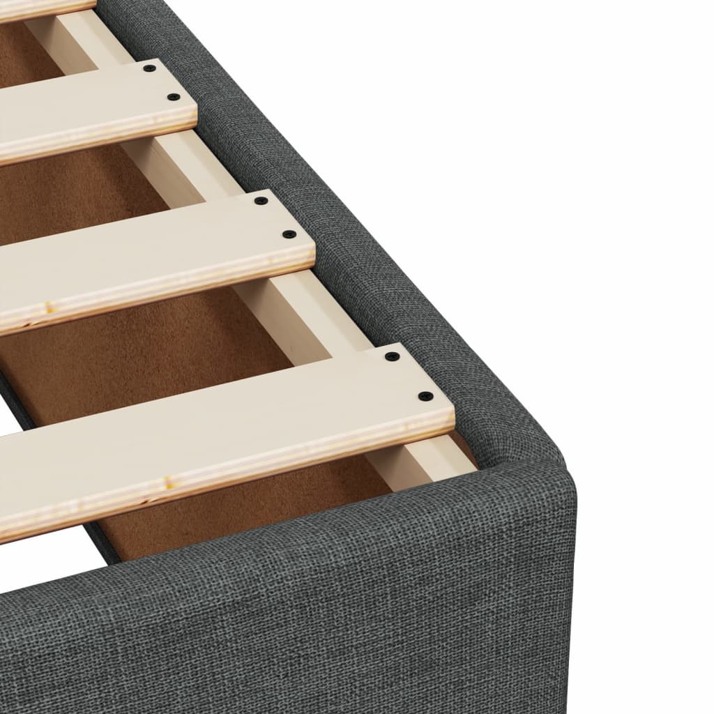 Krevet box spring s madracem tamnosivi za 1 osobu tkanine
