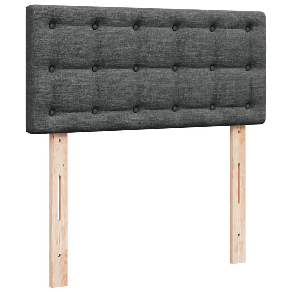 Krevet box spring s madracem tamnosivi za 1 osobu tkanine