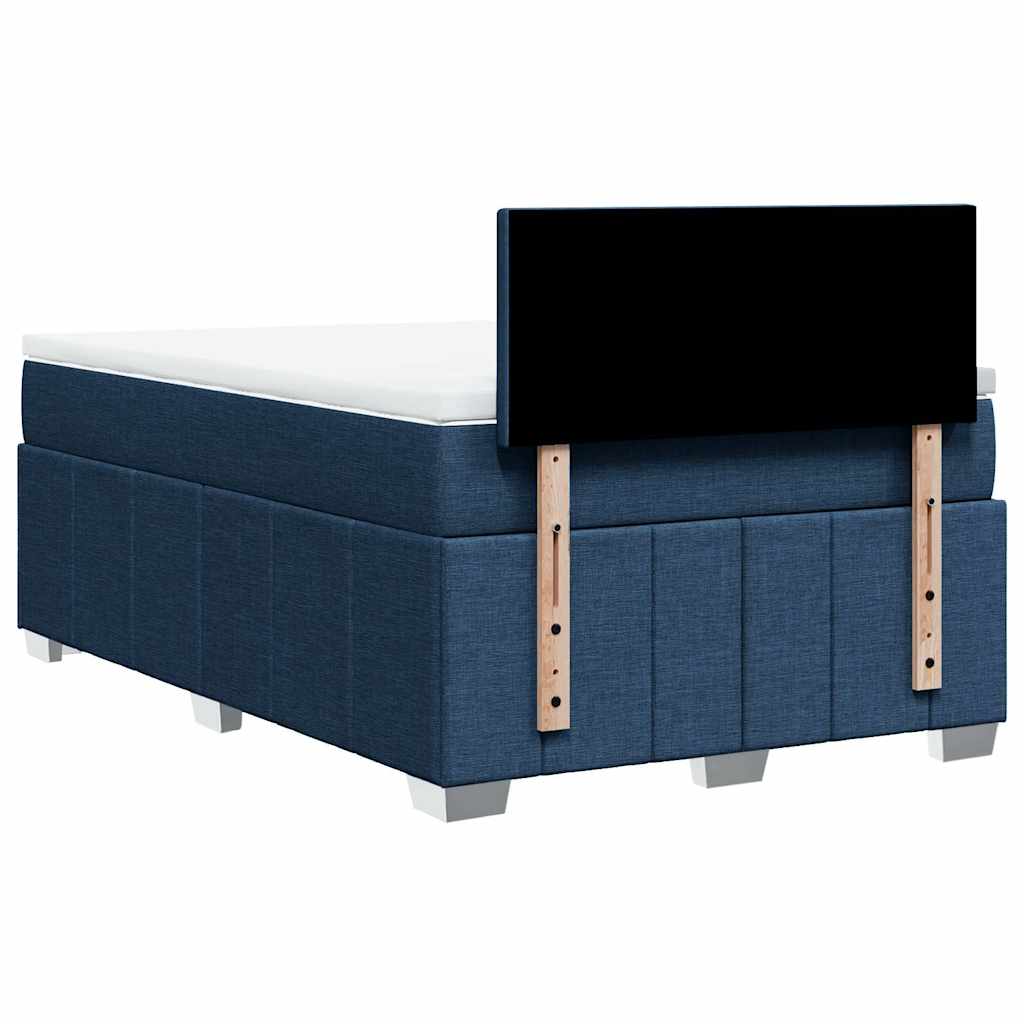 Krevet s oprugama i madracem plavi 120 x 200 cm od tkanine