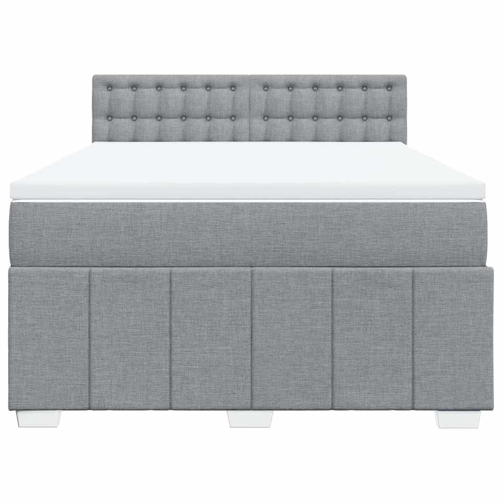 Krevet box spring s madracem svjetlosivi 140x200 cm od tkanine