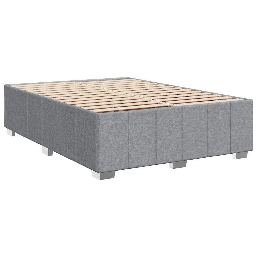 Krevet box spring s madracem svjetlosivi 140x200 cm od tkanine