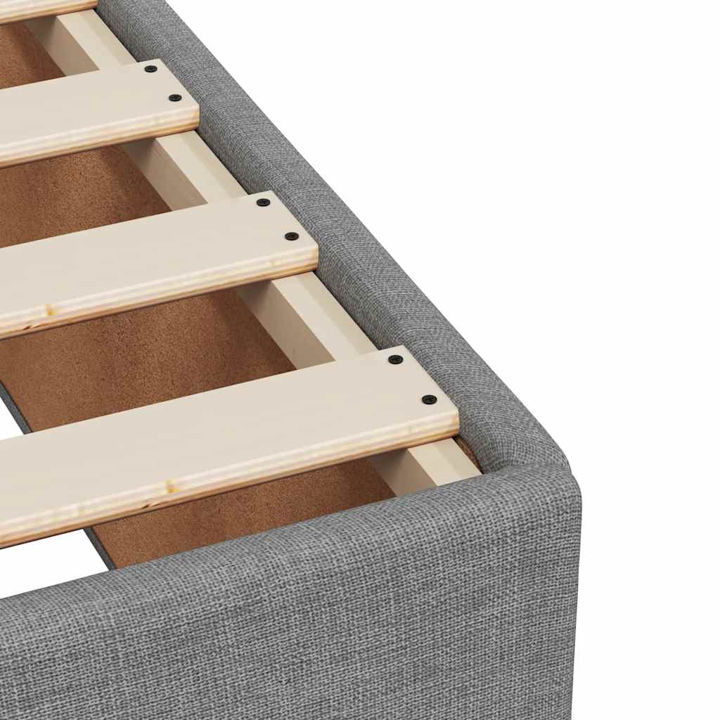 Krevet box spring s madracem svjetlosivi 140x200 cm od tkanine
