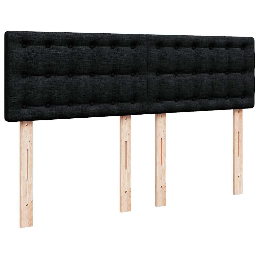 Krevet s oprugama i madracem crni 140x200 cm od tkanine