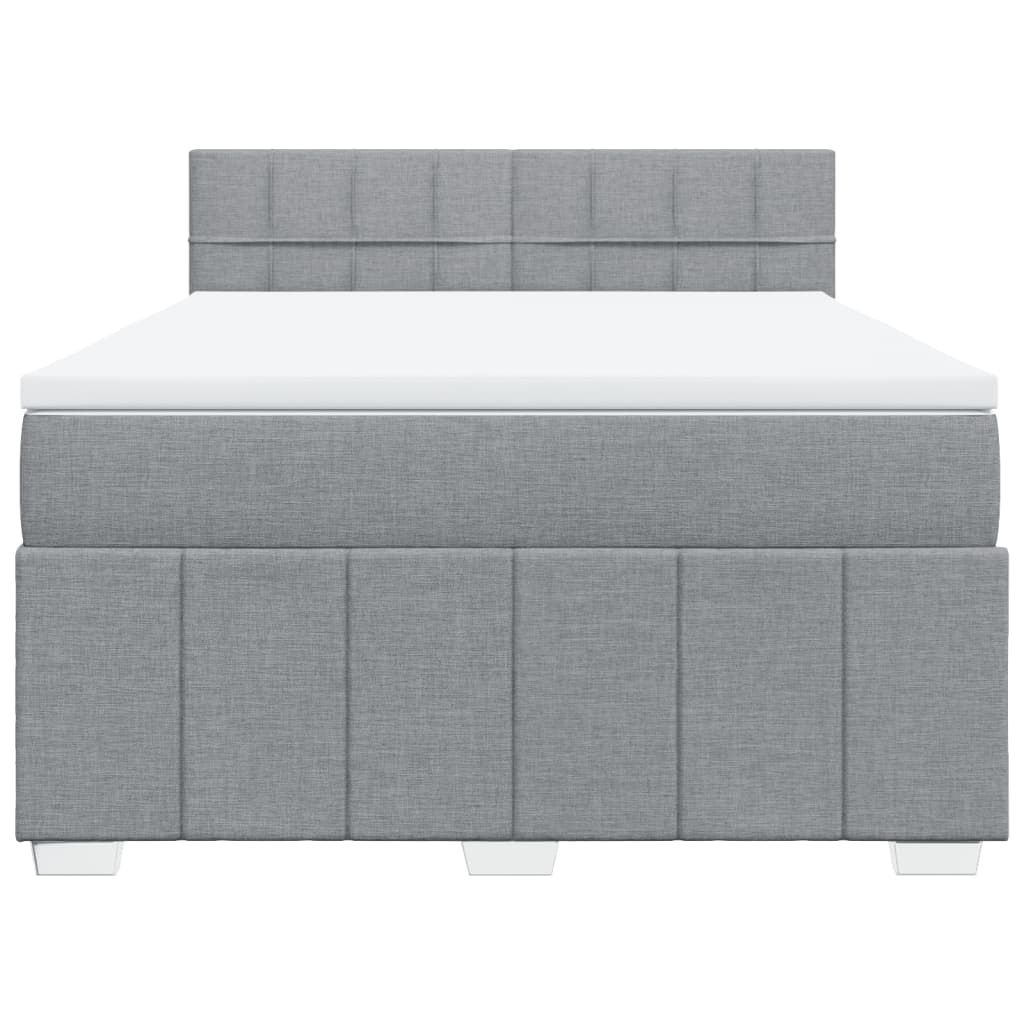 Krevet box spring s madracem svjetlosiva 160x200 cm tkanina