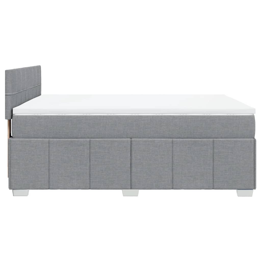 Krevet box spring s madracem svjetlosiva 160x200 cm tkanina