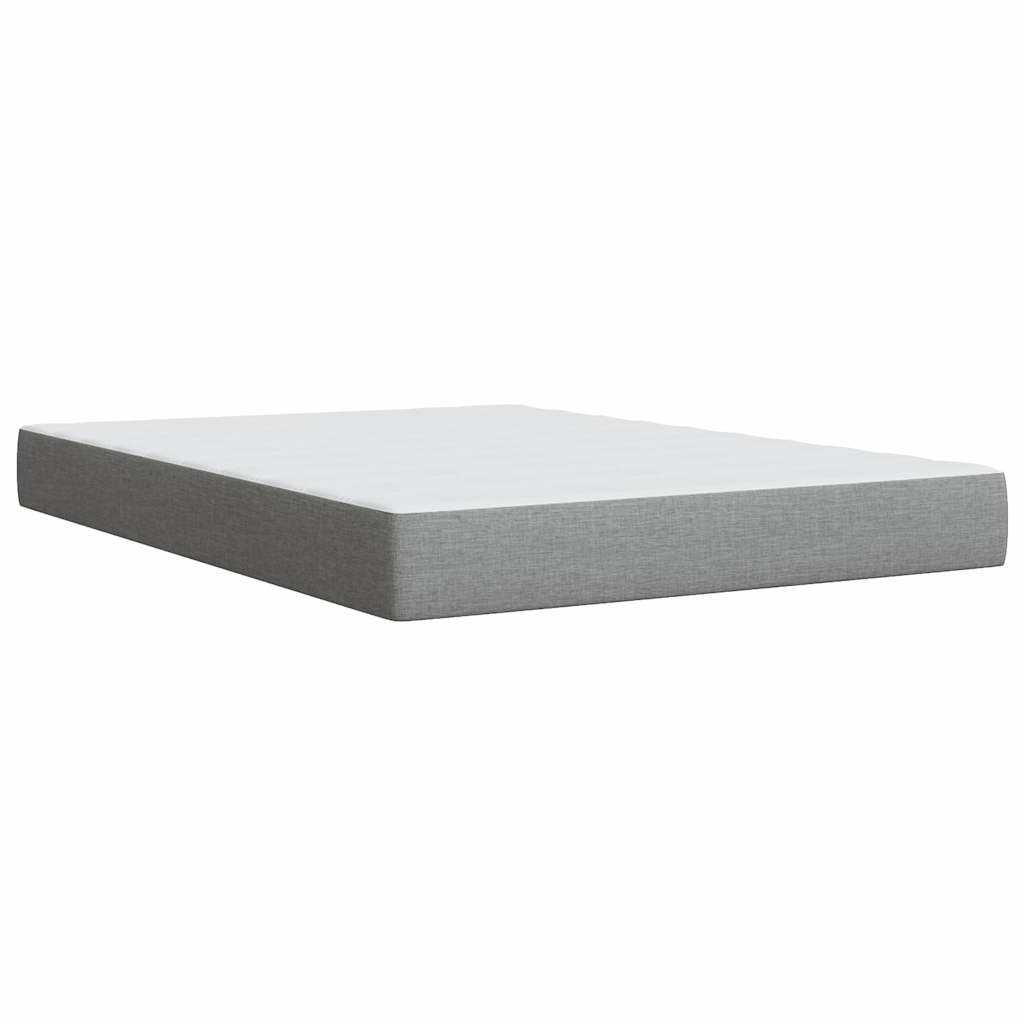 Krevet box spring s madracem svjetlosiva 160x200 cm tkanina