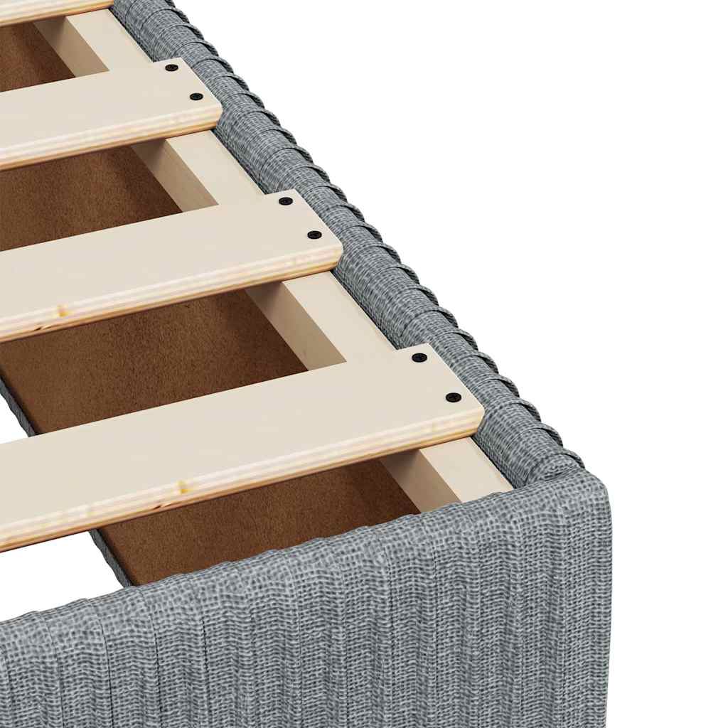 Box spring krevet s madracem svjetlosivi 90x190 cm od tkanine