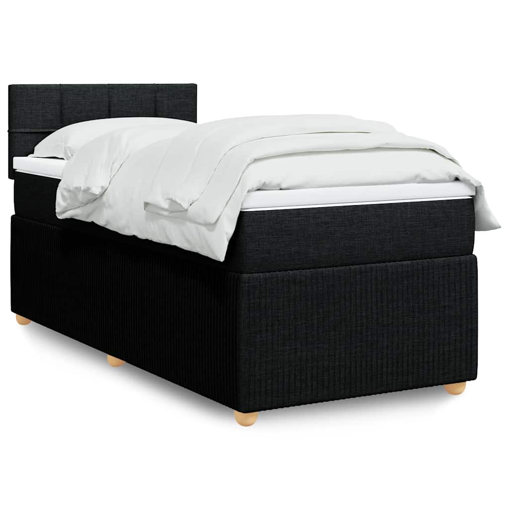 Box spring krevet s madracem crni 90x190 cm od tkanine