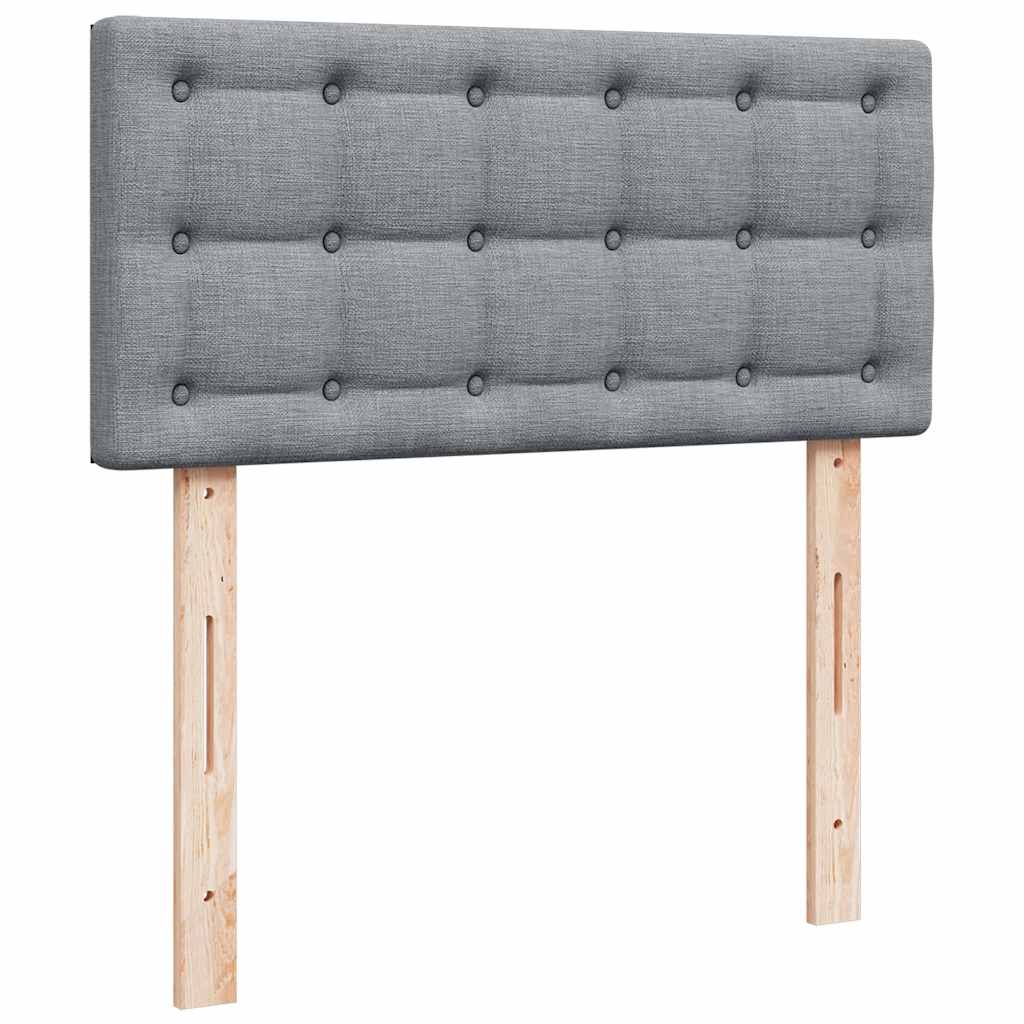 Box spring krevet s madracem svjetlosivi 90x190 cm od tkanine