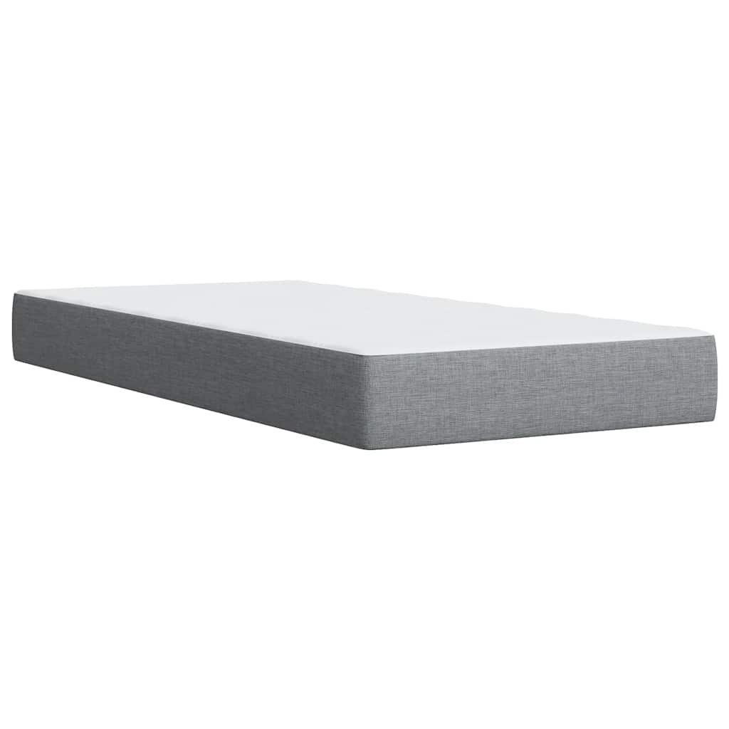 Box spring krevet s madracem svjetlosivi 90x190 cm od tkanine