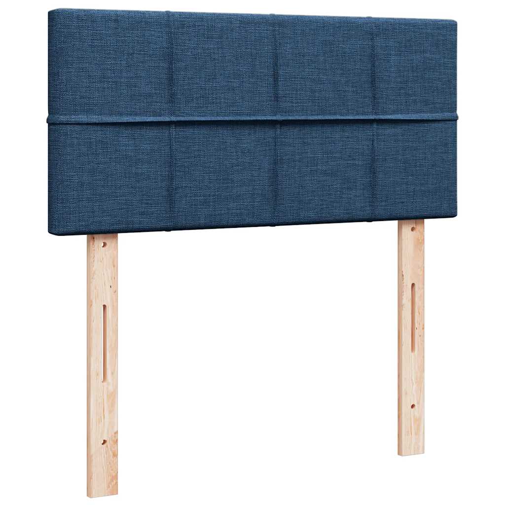Krevet s oprugama i madracem plavi 90 x 200 cm od tkanine