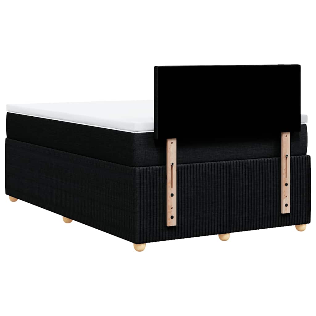 Krevet box spring s madracem crni 120 x 190 cm od tkanine