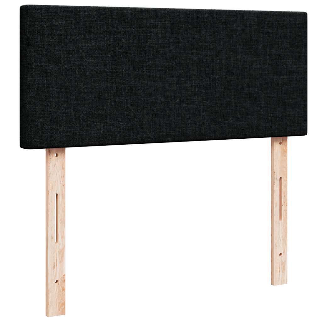 Krevet box spring s madracem crni 120 x 190 cm od tkanine