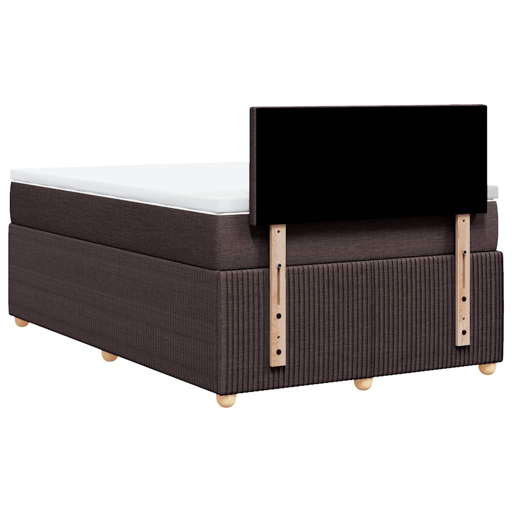 Krevet box spring s madracem tamnosmeđi 120 x 190 cm od tkanine