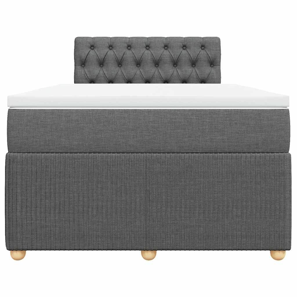 Krevet box spring s madracem tamnosivi 120 x 190 cm tkanina