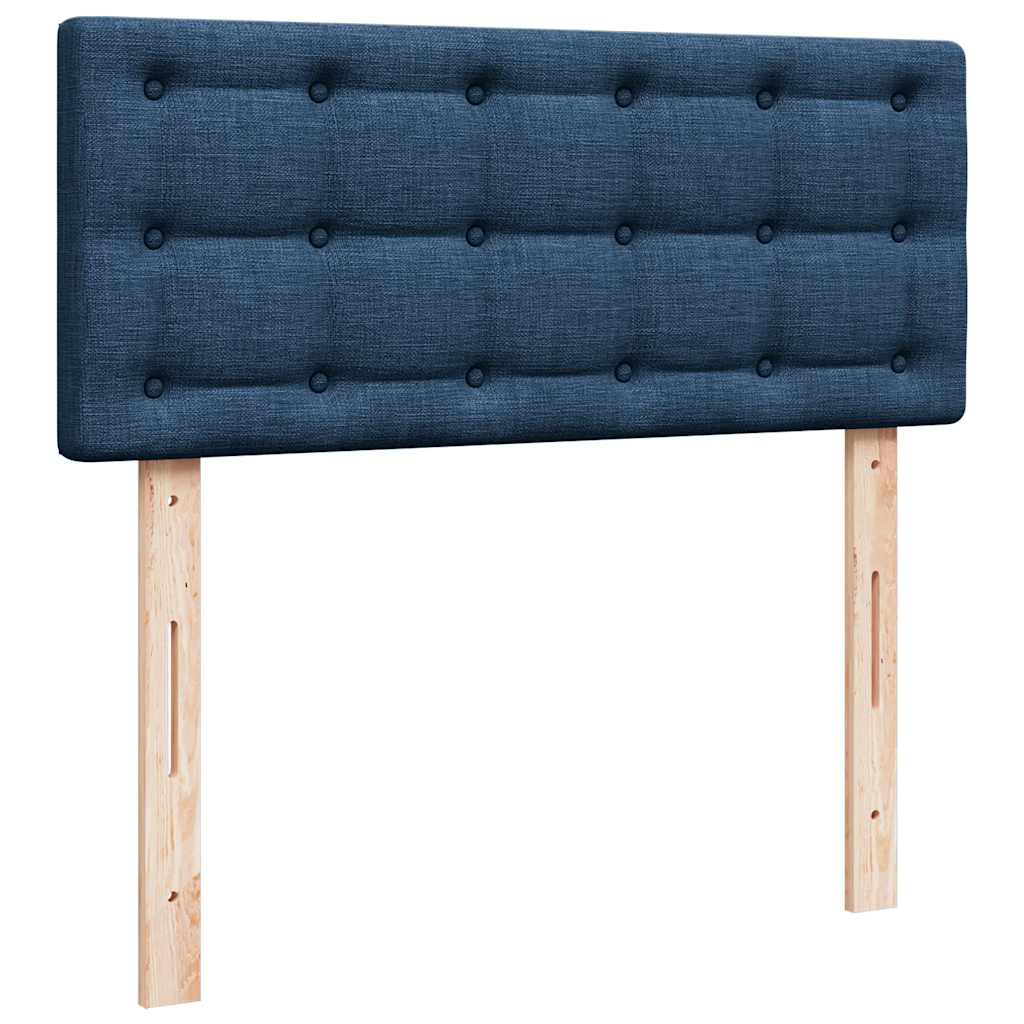 Krevet s oprugama i madracem plavi 120 x 190 cm od tkanine