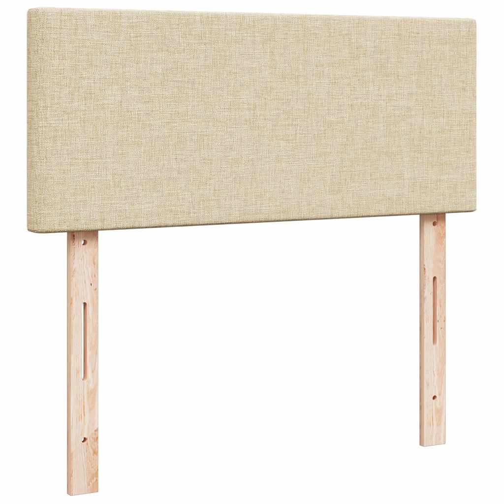 Krevet s oprugama i madracem krem 120 x 200 cm od tkanine