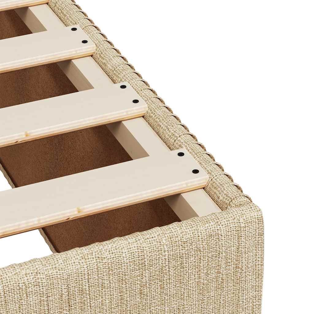 Krevet s oprugama i madracem krem 120 x 200 cm od tkanine