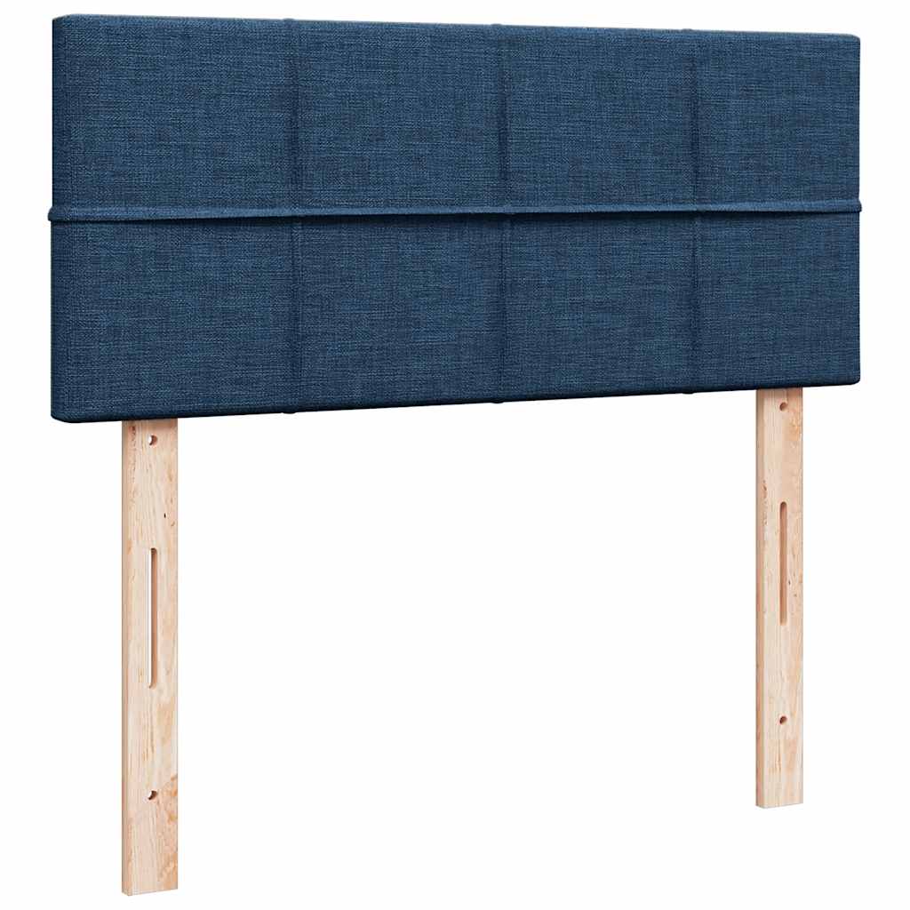 Krevet s oprugama i madracem plavi 120 x 200 cm od tkanine