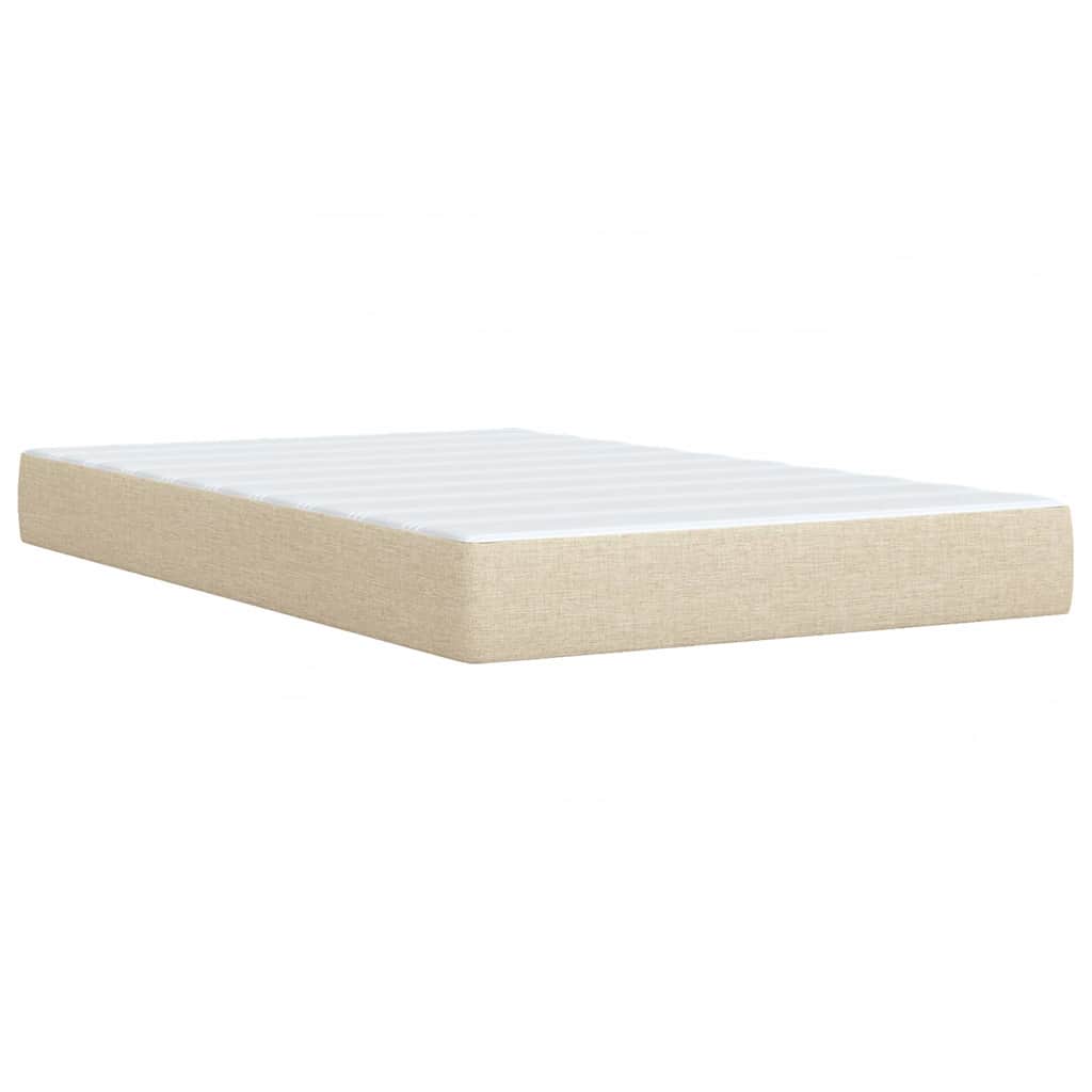 Krevet s oprugama i madracem krem 120 x 200 cm od tkanine