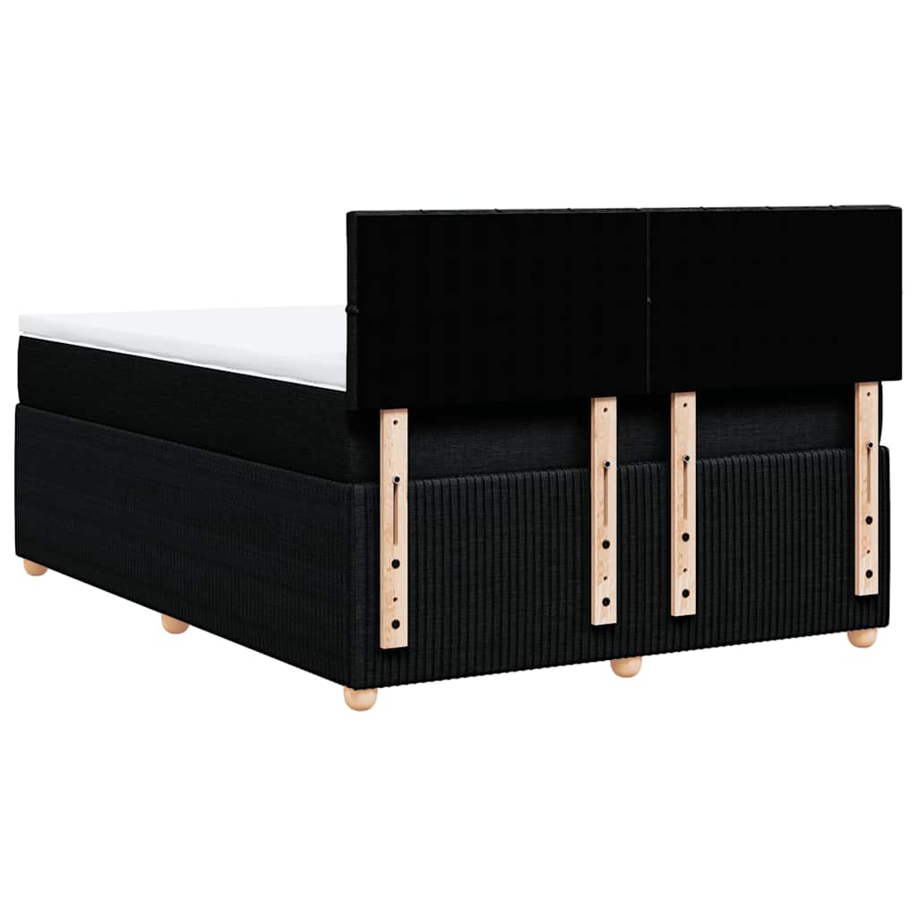 Krevet s oprugama i madracem crni 140x200 cm od tkanine