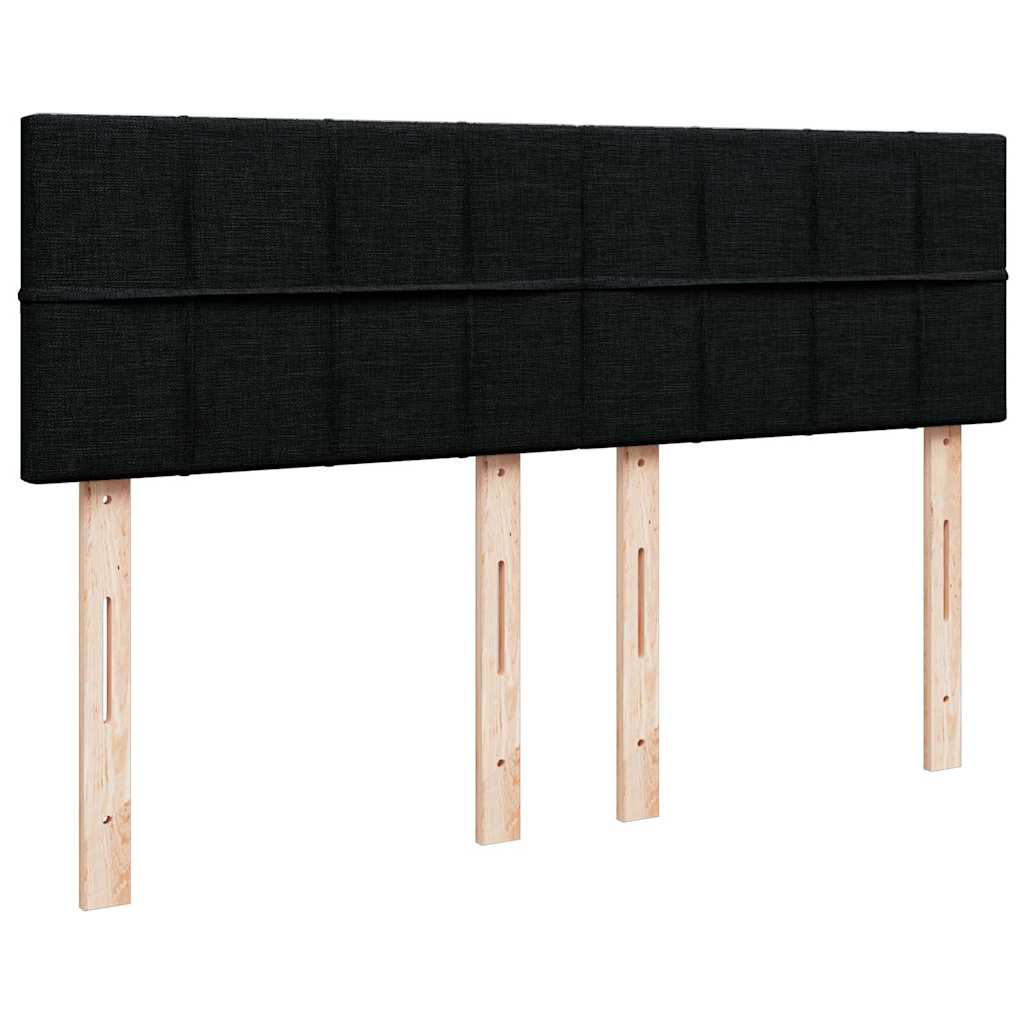Krevet s oprugama i madracem crni 140x200 cm od tkanine