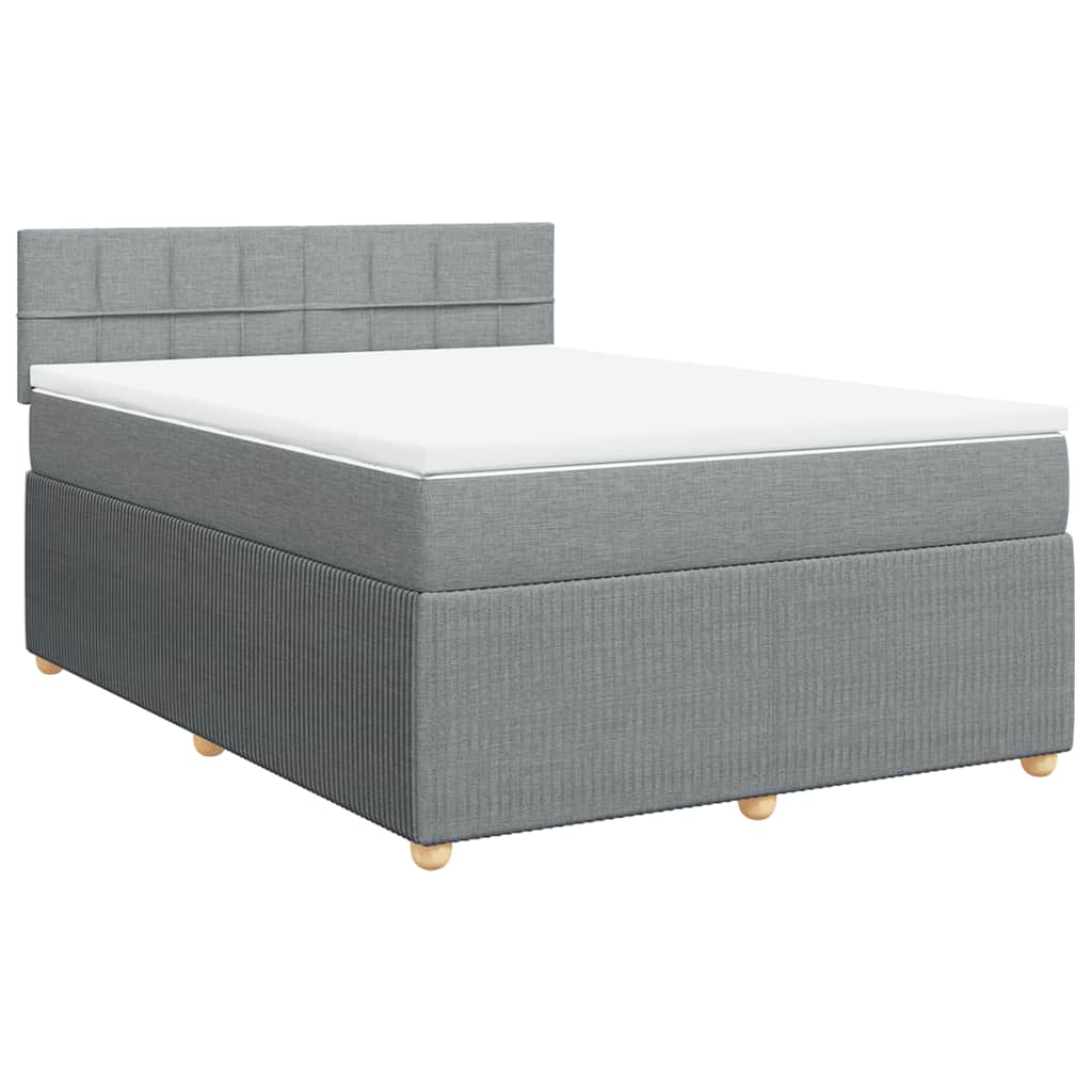 Krevet box spring s madracem svjetlosiva 160x200 cm tkanina