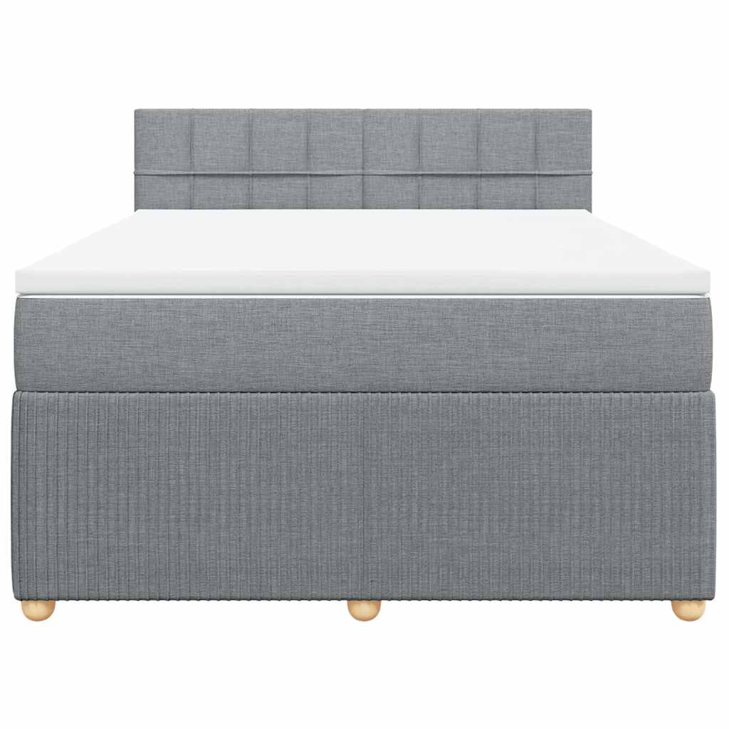 Krevet box spring s madracem svjetlosiva 160x200 cm tkanina