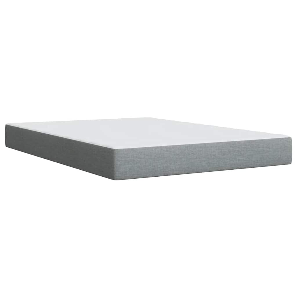 Krevet box spring s madracem svjetlosiva 160x200 cm tkanina